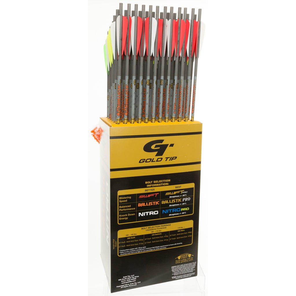 Gold Tip Ballistic Crossbow Bolts 20 in. 4 in. Vanes 72 pk. - Gregory Archery