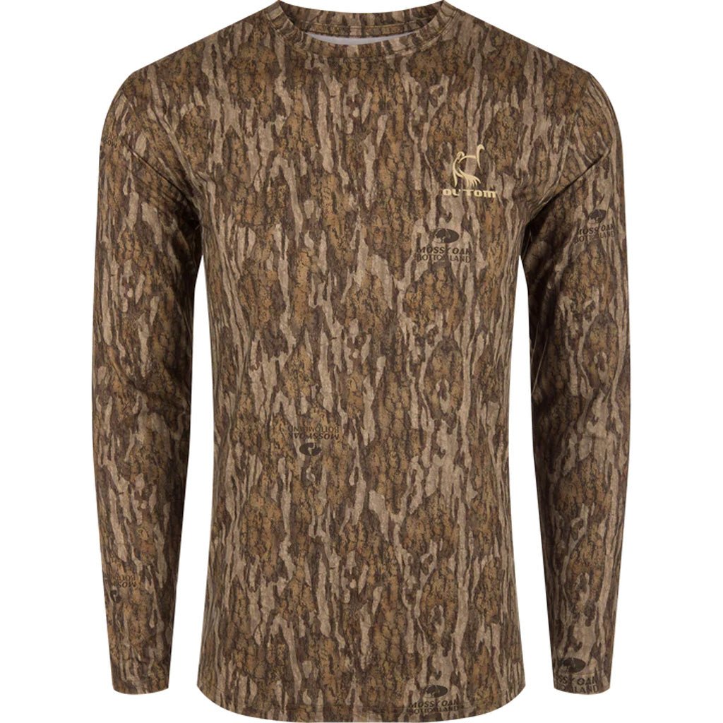 Drake Ol' Tom Performance Crew Camo Print LS MO Bottomland - Gregory Archery