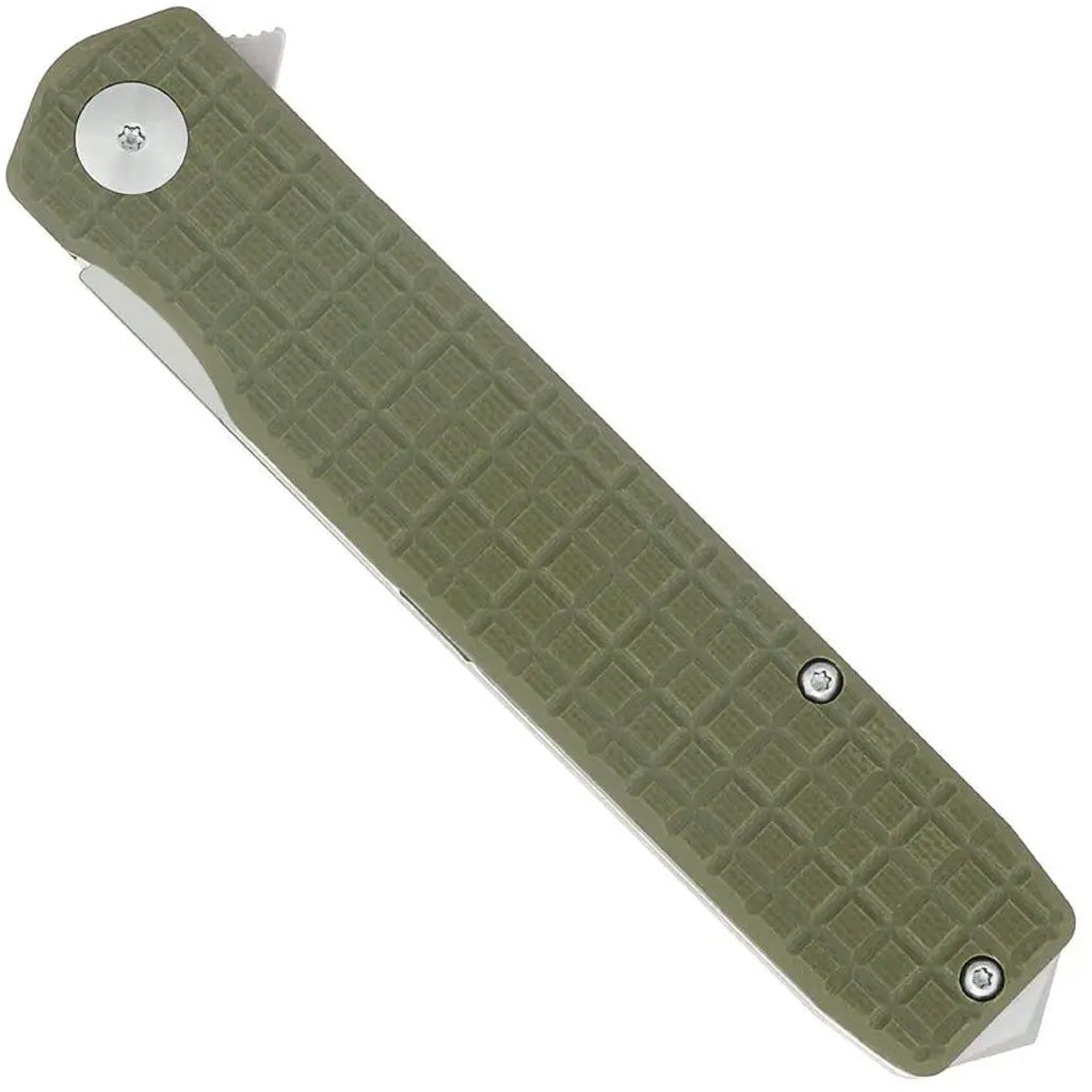 CobraTec Large Cayden Drop Serrated Knife Folding Blade OD Green