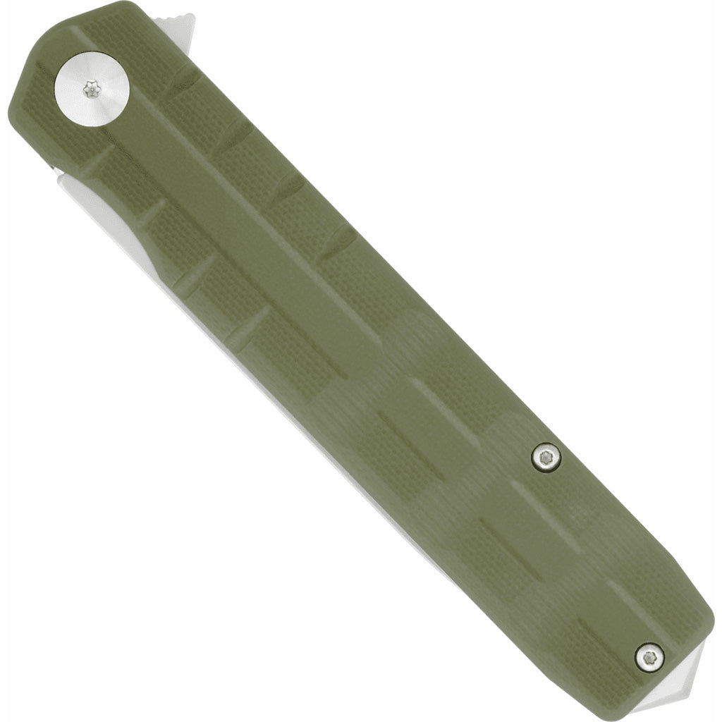 CobraTec Large Kuzio Drop Serrated Folder Knife Folding Blade OD Green