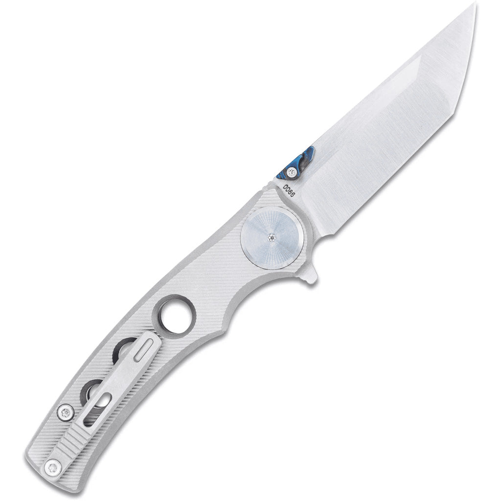 CobraTec Maverick Button Lock M390 Tanto Bld Knife Folding Blade Silver
