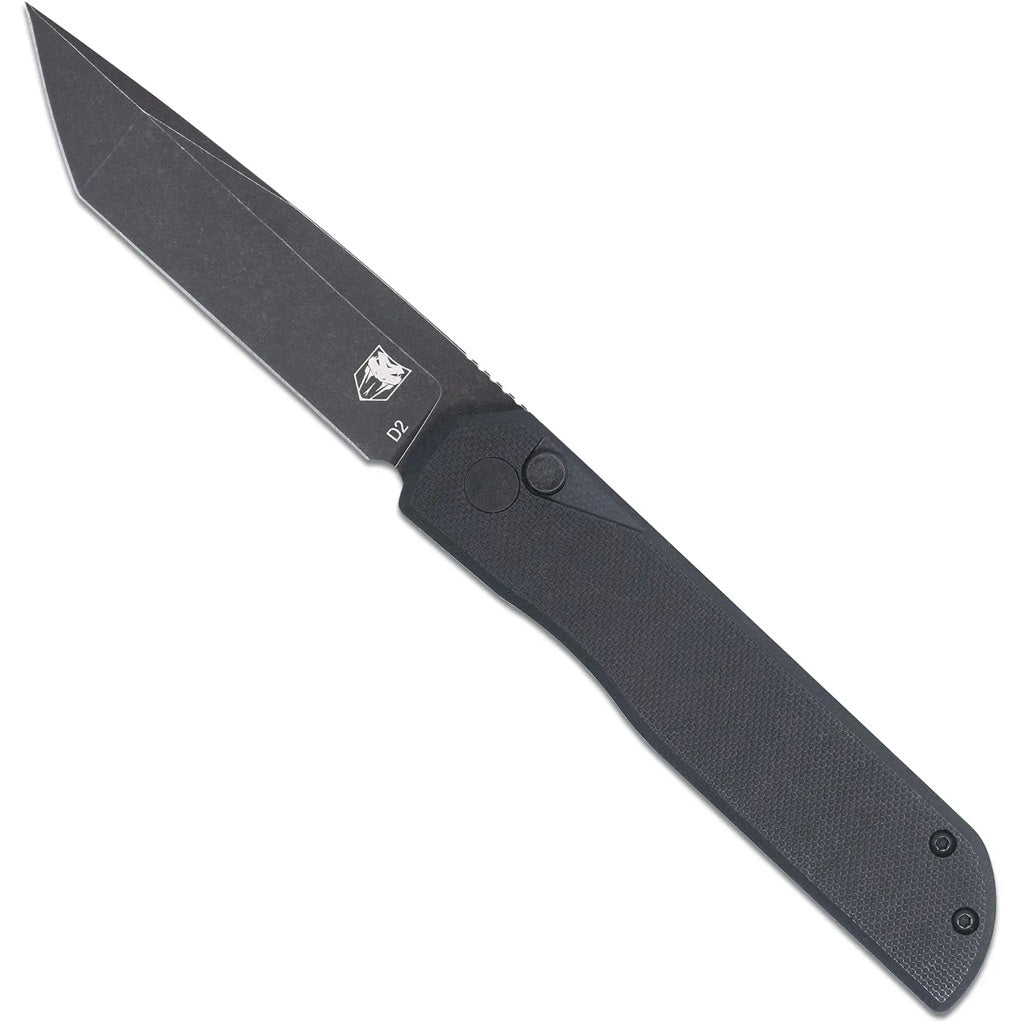 CobraTec Prowler G-10 Button Lock Tanto Bld Knife Folding Blade Black