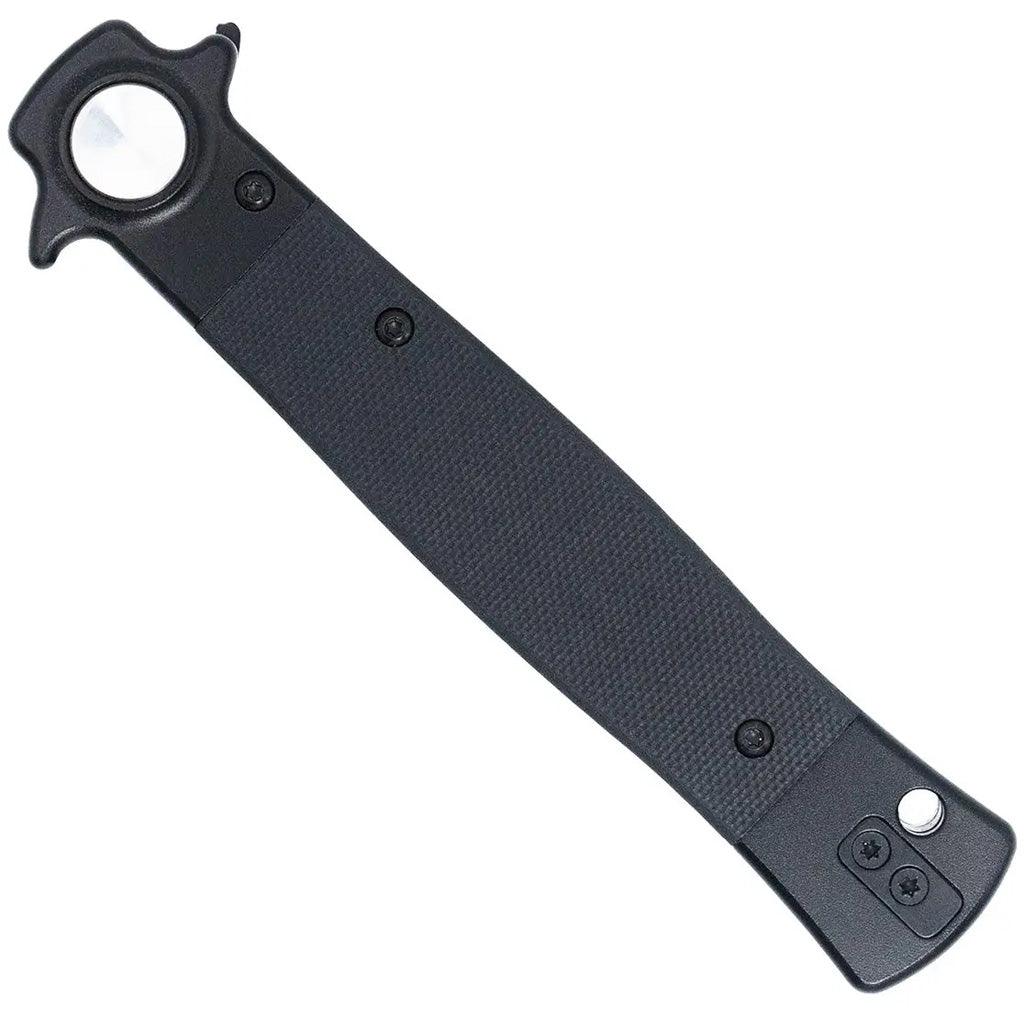 CobraTec Stiletto Button Lock G10 Knife Folding Blade Black/Black