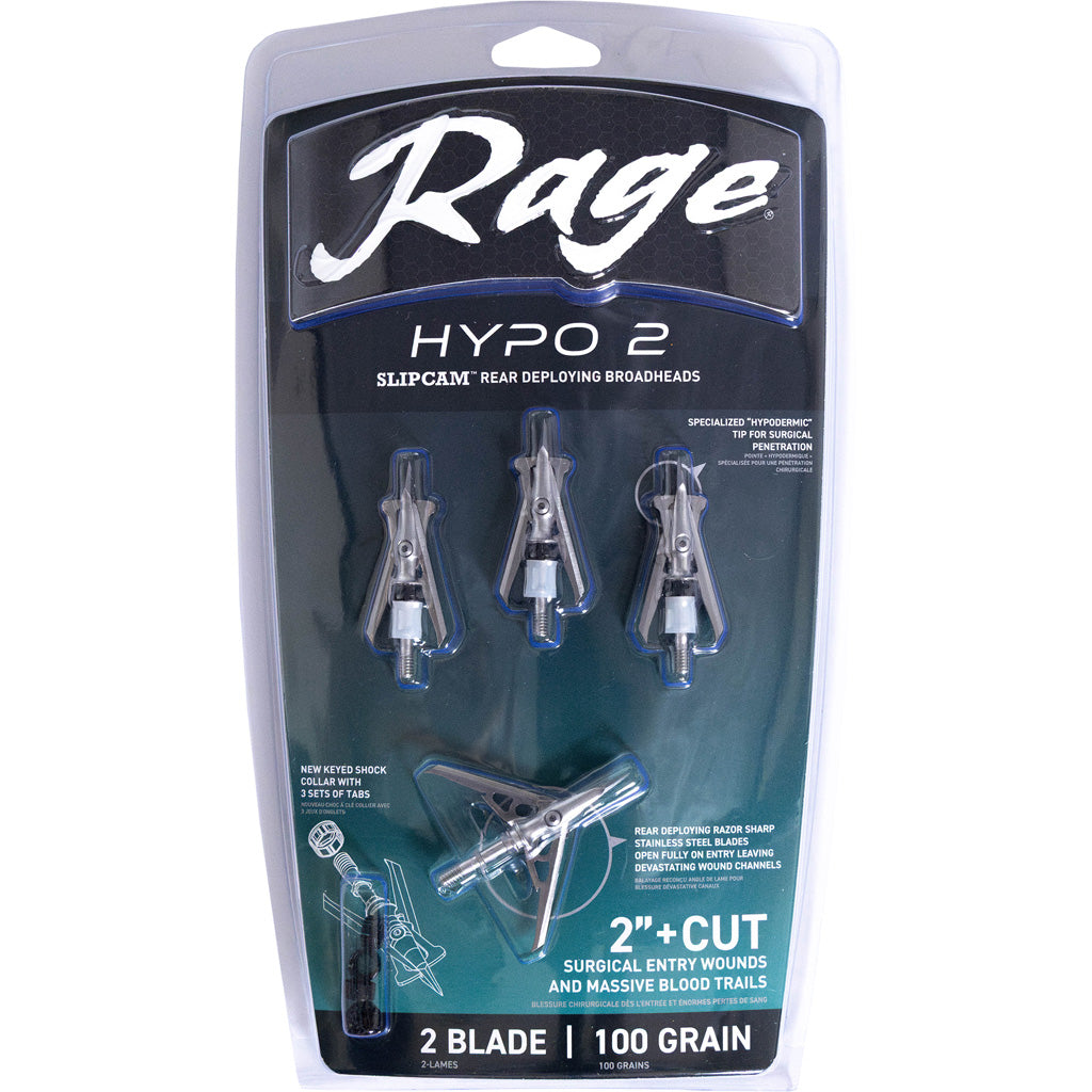 Rage Hypo 2 Series Broadheads 100 gr. 2 in. 4 pk.